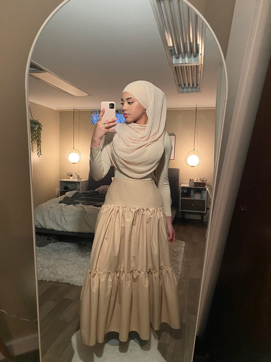 Beige 3 tier skirt
